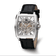 Charles Hubert Black Strap Stainless Steel Skeleton Dial Automatic Watch