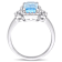 4.25ctw Sky Blue and White Topaz Halo Ring in Sterling Silver