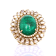 14.65 Ctw Emerald and 3.87 Ctw White Diamond Ring in 14K YG