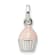 Sterling Silver Polished and Pink Enameled Cupcake Children's Pendant