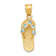 14k Yellow Gold 3D Textured Cubic Zirconia March Birthstone Flip Flop Pendant