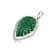 46.63 Ctw Carved Emerald 1.21 Ctw White Diamond Pendant in 18K WG