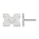 Rhodium Over Sterling Silver  LogoArt University of Michigan Extra Small
Post Earrings