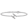 Rhodium Over 14k White Gold Diamond Sideways Letter H Bracelet