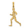 14k Yellow Gold 3D Polished and Textured Runner Charm
