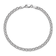 Rhodium Over 14k White Gold 3.5mm Solid Double Link Charm Bracelet