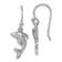 Rhodium Over Sterling Silver Polished Crystal Dolphin Dangle Earrings