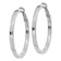 Rhodium Over 14k White Gold 1 5/8" Polished Square Tube Round Hoop Earrings