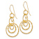 14k Yellow Gold Textured Circle Dangle Earrings