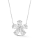 Rachel Zoe CZ Statement Flower Pendant Necklace in Rhodium Over Sterling Silver