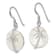 Rhodium Over Sterling Silver Polished Mother of Pearl Palm Tree Earrings