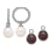 Rhodium Over 14K White Gold 7-8mm Black and White Freshwater Cultured
Pearl Dangle Hoop Earrings