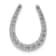 Rhodium Over 14k White Gold Diamond Horseshoe Chain Slide Pendant