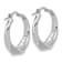 Rhodium Over Sterling Silver Polished Twisted Hollow Hoop Earrings
