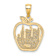14k Yellow Gold Textured NEW YORK City Skyline in Apple Pendant