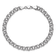Rhodium Over 14k White Gold 5mm Diamond-Cut Double Link Charm Bracelet