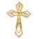 14K Two-tone Gold  Diamond Cross Chain Slide Pendant