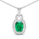 1.74ctw 14K White Gold Zambian Emerald and White Diamond Pendant with 18
inch Cable Chain