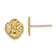14k Yellow Gold Textured Flower Stud Earrings