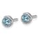 Rhodium Over Sterling Silver Polished Blue Crystal 3.5mm Post Earrings