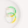 14K Yellow Gold Over Sterling Silver Green and Yellow Tie Dye Acrylic Hoops