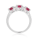 Lab Created Ruby and Moissanite Sterling Silver 3-Stone Ring