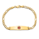 14k Yellow Gold Medical Soft Diamond Shape Red Enamel Flat Figaro Link
ID Bracelet