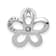 Rhodium Over 14k White Gold Diamond Round Petal Flower Chain Slide Pendant
