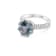 10mm Round Aquamarine and White CZ Rhodium Over Sterling Silver Ring, 3.62ctw