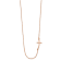14K Rose Gold Small Sideways Curved Cross Necklace