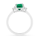 Green Lab Created Emerald and Moissanite Rhodium Over Sterling Silver
3-Stone Ring