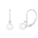14k White Gold Leverback Earring with 5mm Freshwater Pearl and .02CT DTW