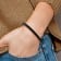 Black Rubber and Stainless Steel Polished 8.5-inch Bracelet