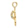 14k Yellow Gold 3D Textured Cubic Zirconia December Birthstone Flip Flop Pendant