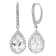 Lab Created White Sapphire Sterling Silver Dangle Earrings 9.12ctw