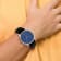 Charles Hubert Men's Stainless Steel Blue Dial Dual Time Watch
