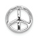 Rhodium Over 14k White Gold Diamond Peace Sign Slide Pendant