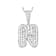 CZ Initial N Bubble Letter Pendant Necklace In Sterling Silver 2.15ctw