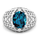 3.12ctw London Blue Topaz and Diamond 14K White Gold Halo Ring