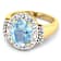 3.73ctw Blue Aquamarine and Diamond 14K Yellow Gold Halo Ring