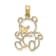 10K Yellow Gold Textured Cut-Out Teddy Bear Charm