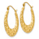 14k Yellow Gold 1" Laser-Cut Patterned Hoop Earrings