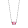 Pink Cubic Zirconia Rhodium Over Sterling Silver Paperclip Necklace 4.08ctw