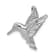 14K White Gold Polished Open-Backed Hummingbird Chain Slide