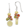 Sterling Silver Jadeite, Unikite, Peridot, Aventurine, Carnelian Dangle Earrings