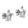 Rhodium Over Sterling Silver Polished Crystal Turtle Post Earrings