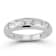 Sterling Statements Rhodium Over Sterling Silver 3 Stone CZ Dome Ring