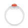 Peach Orange Lab Created Pear Shaped Padparadscha Sapphire &
Moissanite Rhodium Over Silver Ring