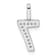 Rhodium Over 14k White Gold Diamond Number 7 Pendant