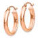 14K Rose Gold 7/8" Polished Oval Tube Hoop Earrings